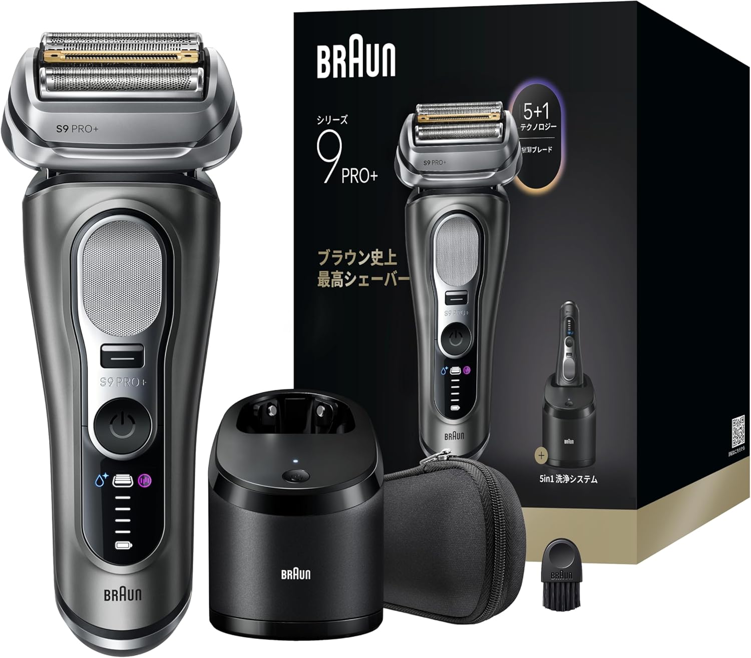 ブラウン 電気シェーバー シリーズ9 PRO+ 9655cce 6 in 1 洗浄機付き 防水設計