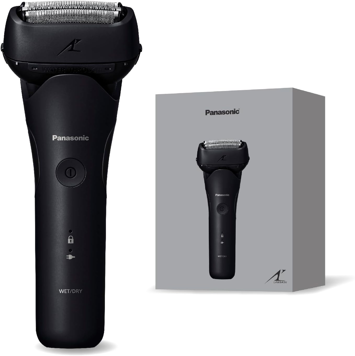 パナソニック メンズ シェーバー ラムダッシュ 3枚刃 電動 髭剃り ACアダプター充電 ウォータースルー洗浄 ES-L321W-K ブラック